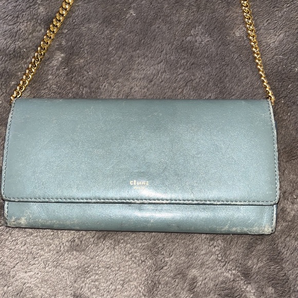 💚💙💚VINTAGE AUTHENTIC CELINE LEATHER WALLET 💚💙💚 - Picture 9 of 10